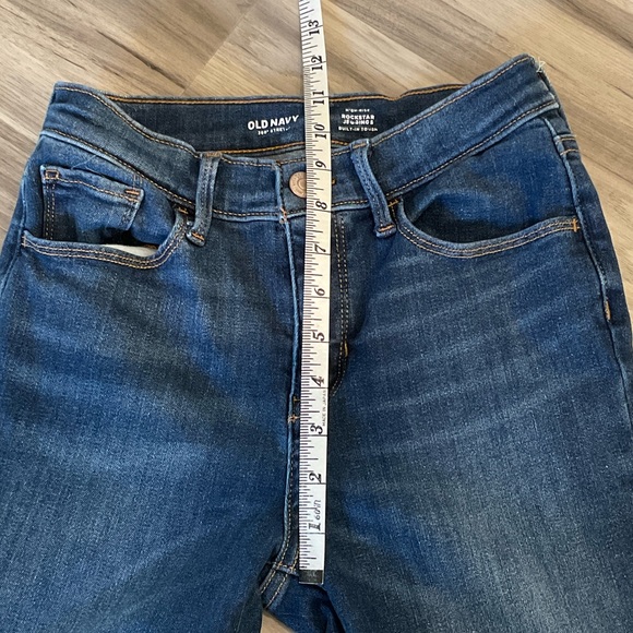 Old Navy Girls Dark Blue Distressed Jeggings size 14 high rise raw hem - Picture 3 of 8